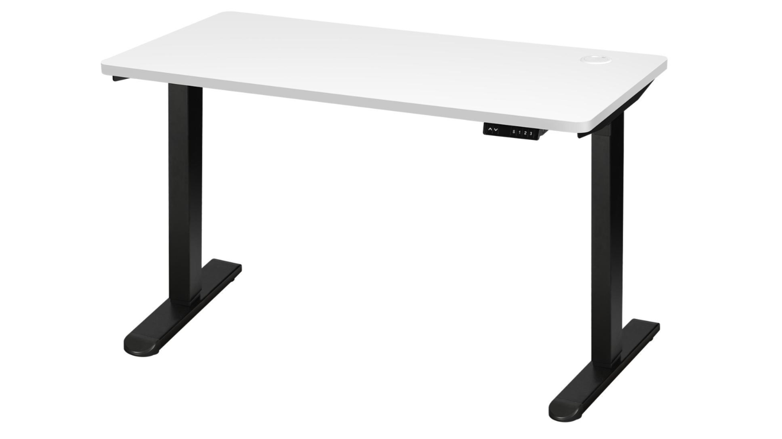 Oikiture 163cm Single Motor White Desktop Electric Standing Desk - Black