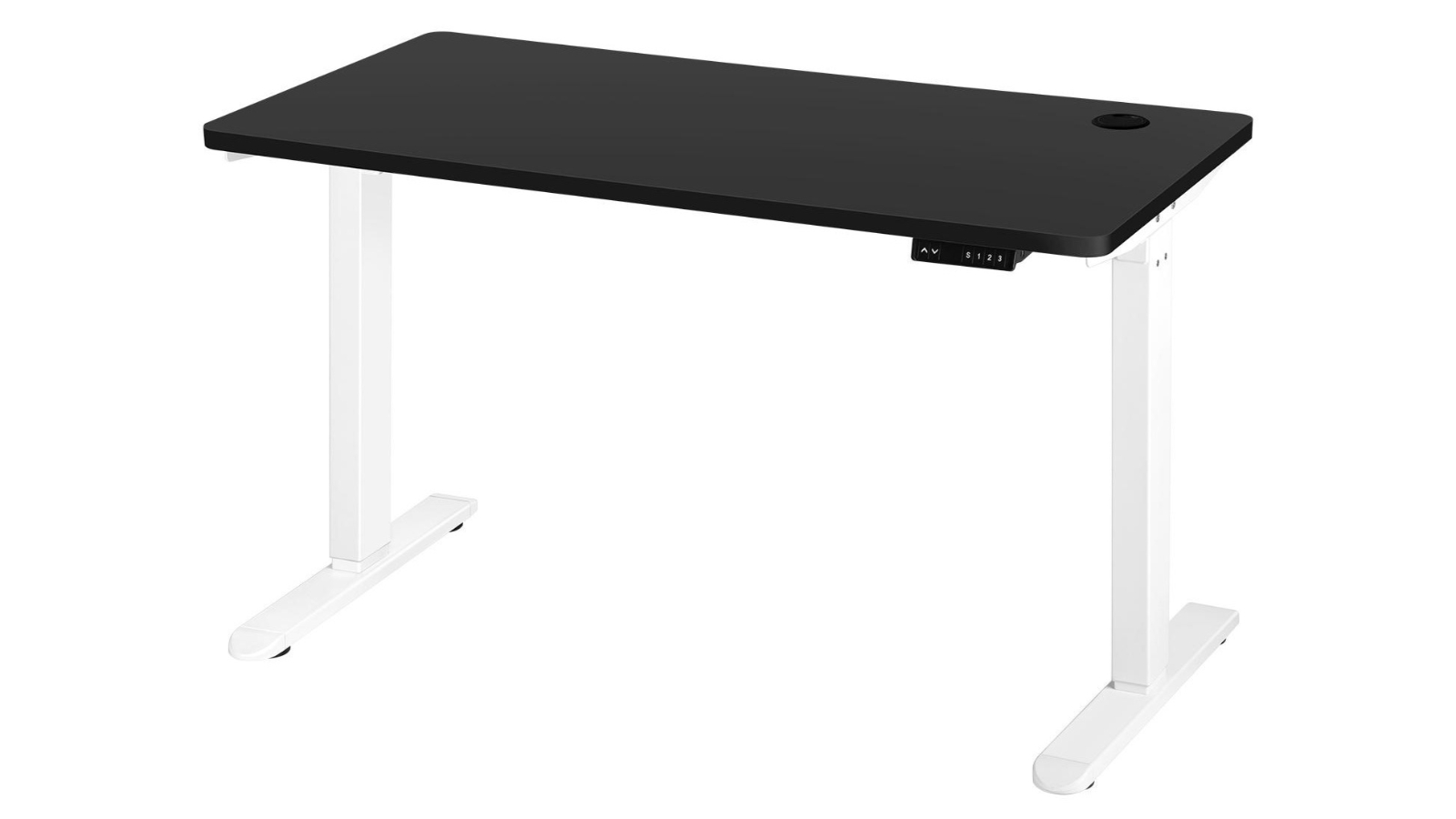 Oikiture Black Electric Standing Desk Single Motor Height Adjustable Sit - 120cm 