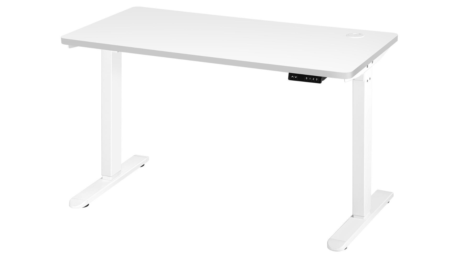 Oikiture White Electric Standing Desk Single Motor Height Adjustable Sit - 120cm 