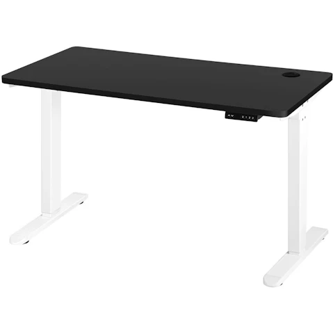Oikiture Black Electric Standing Desk Single Motor Height Adjustable Sit - 140cm