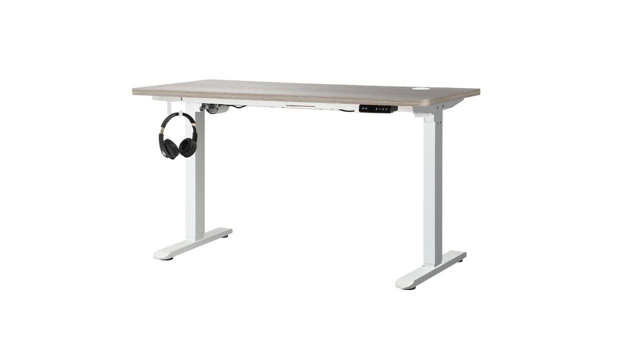 Oikiture 140cm Single Motor Electric Standing Desk - White