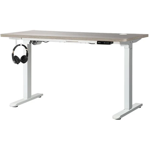 Oikiture 140cm Single Motor Electric Standing Desk - White