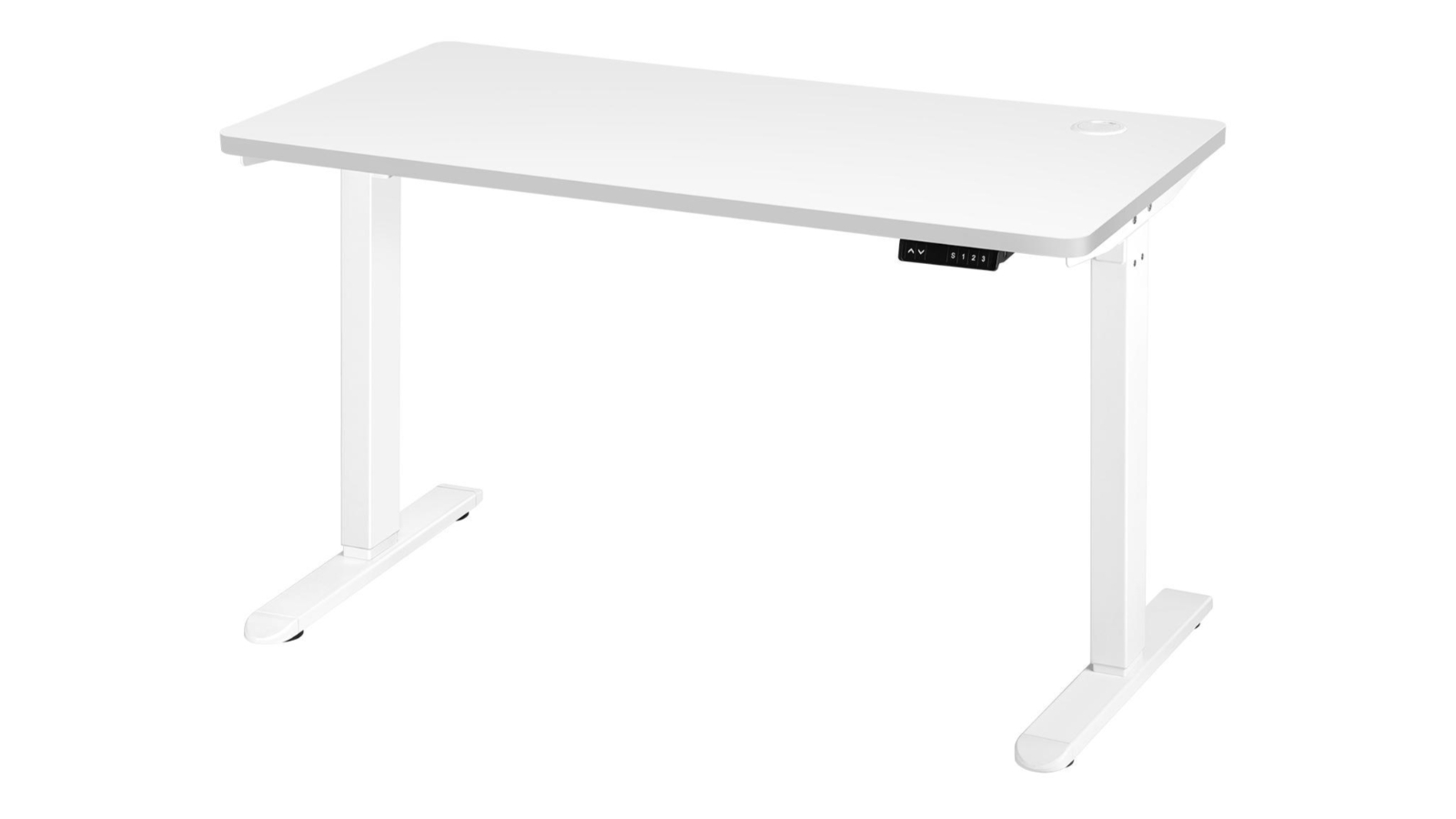 Oikiture 163cm Single Motor White Desktop Electric Standing Desk - White