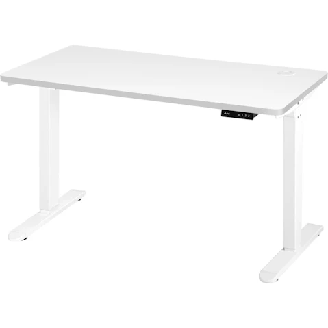 Oikiture 163cm Single Motor White Desktop Electric Standing Desk - White