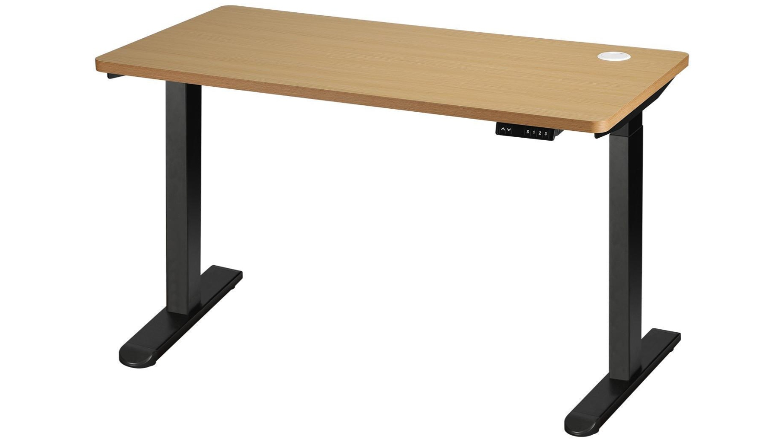 Oikiture Oak Electric Standing Desk Dual Motor Height Adjustable Sit Stand Table - 120cm 