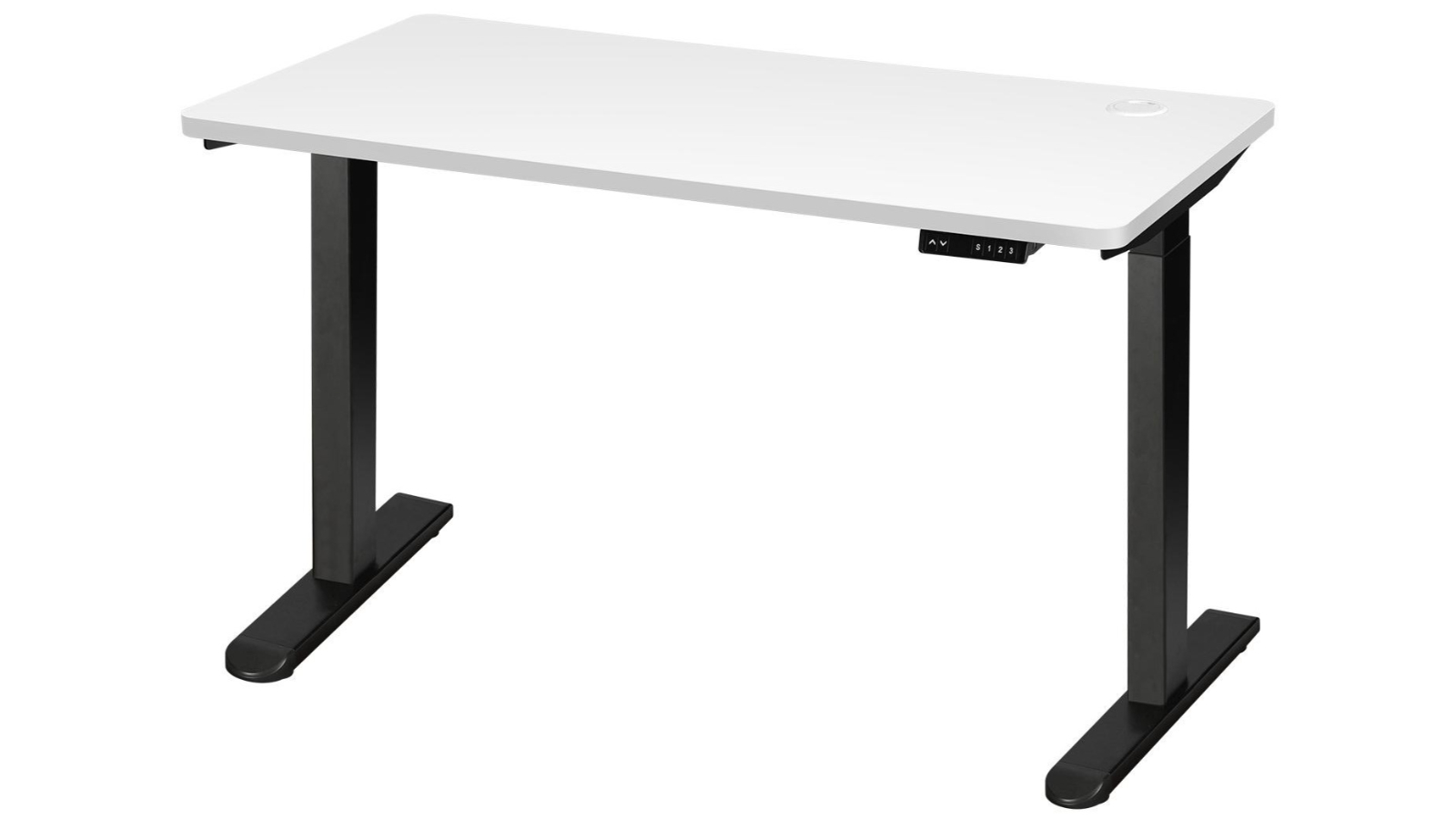 Oikiture White Electric Standing Desk Dual Motor Height Adjustable Sit Stand Table - 140cm 