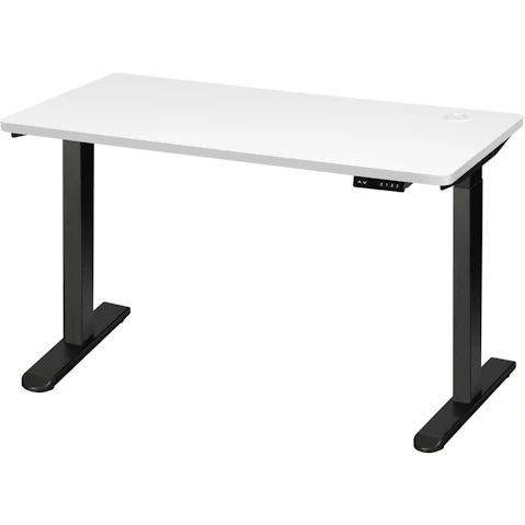 Oikiture White Electric Standing Desk Dual Motor Height Adjustable Sit Stand Table - 140cm