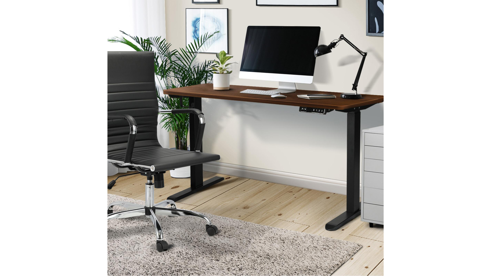 Mr IRONSTONE L Shaped Electric Standing Desk, 47 Inch Height Adjustable Desk With 3