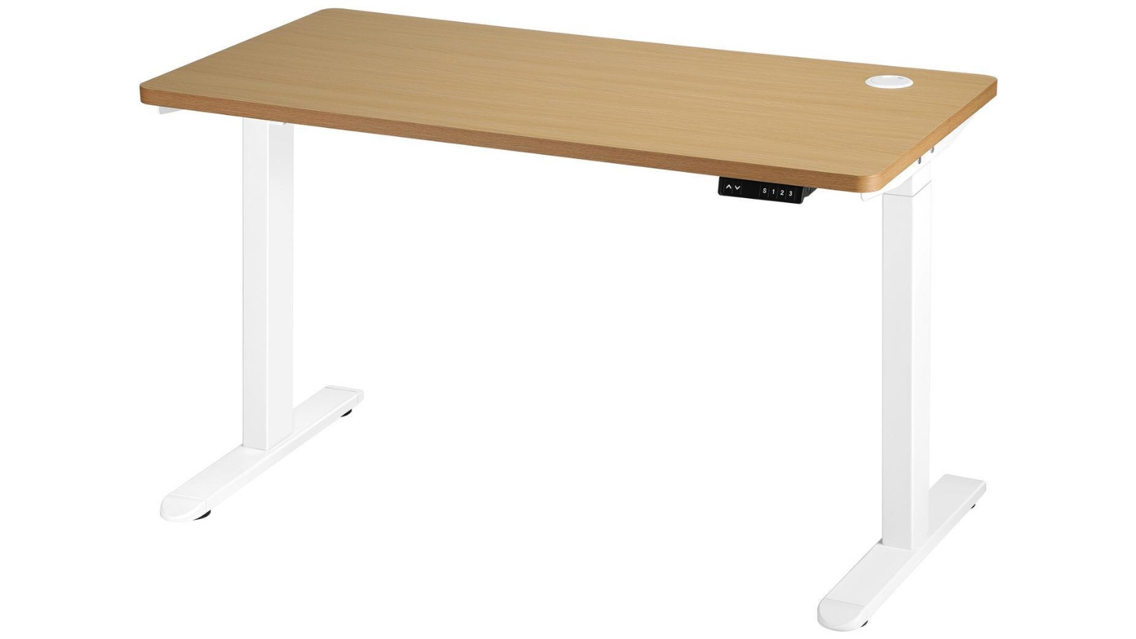 Oikiture Electric Dual Motor Height Adjustable 1.2cm Standing Desk - Oak