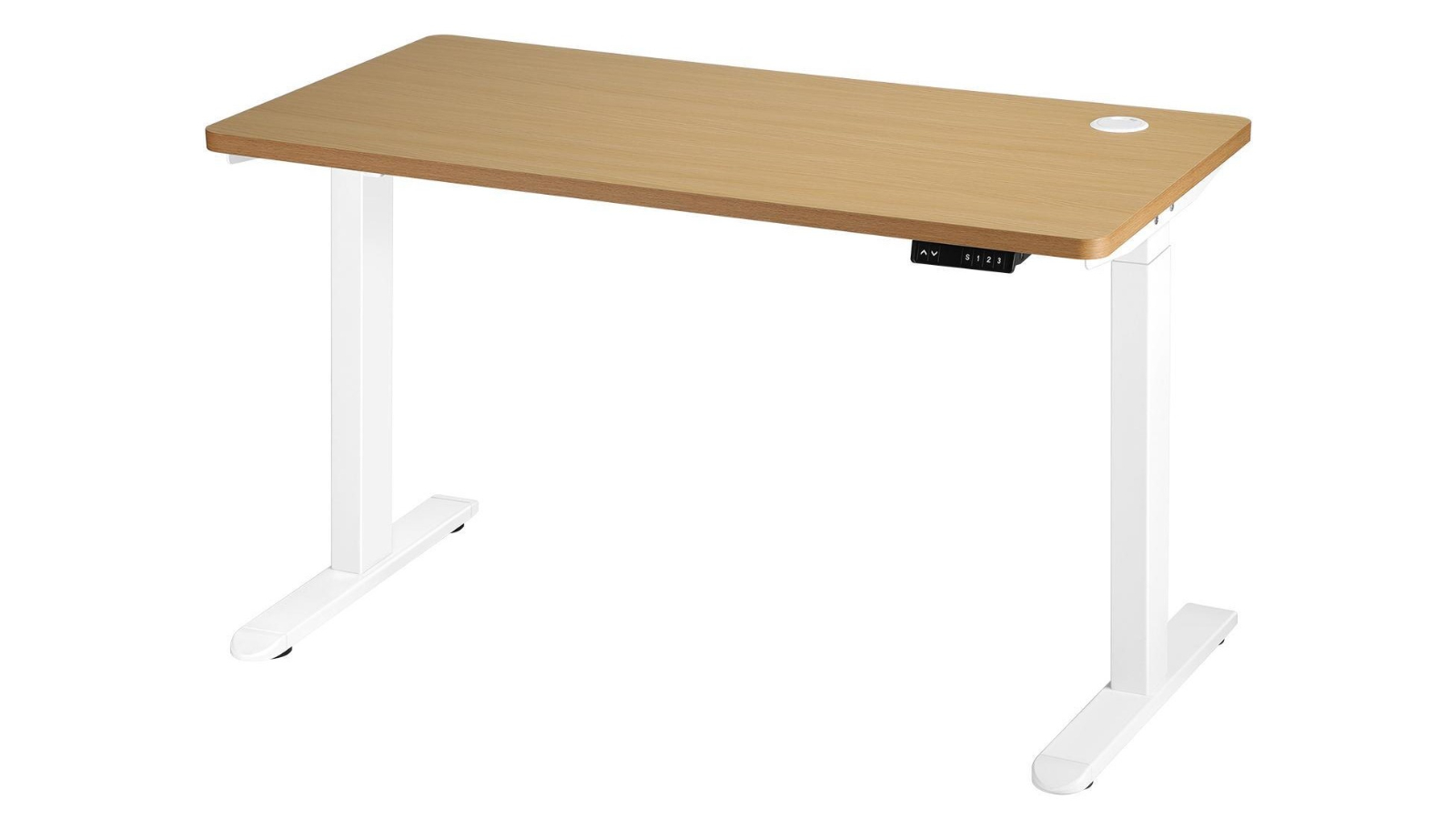 Oikiture Electric Dual Motor Height Adjustable 140cm Standing Desk - Oak