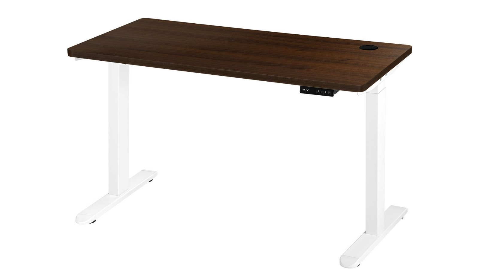 Oikiture Electric Dual Motor Height Adjustable 140cm Standing Desk - Walnut