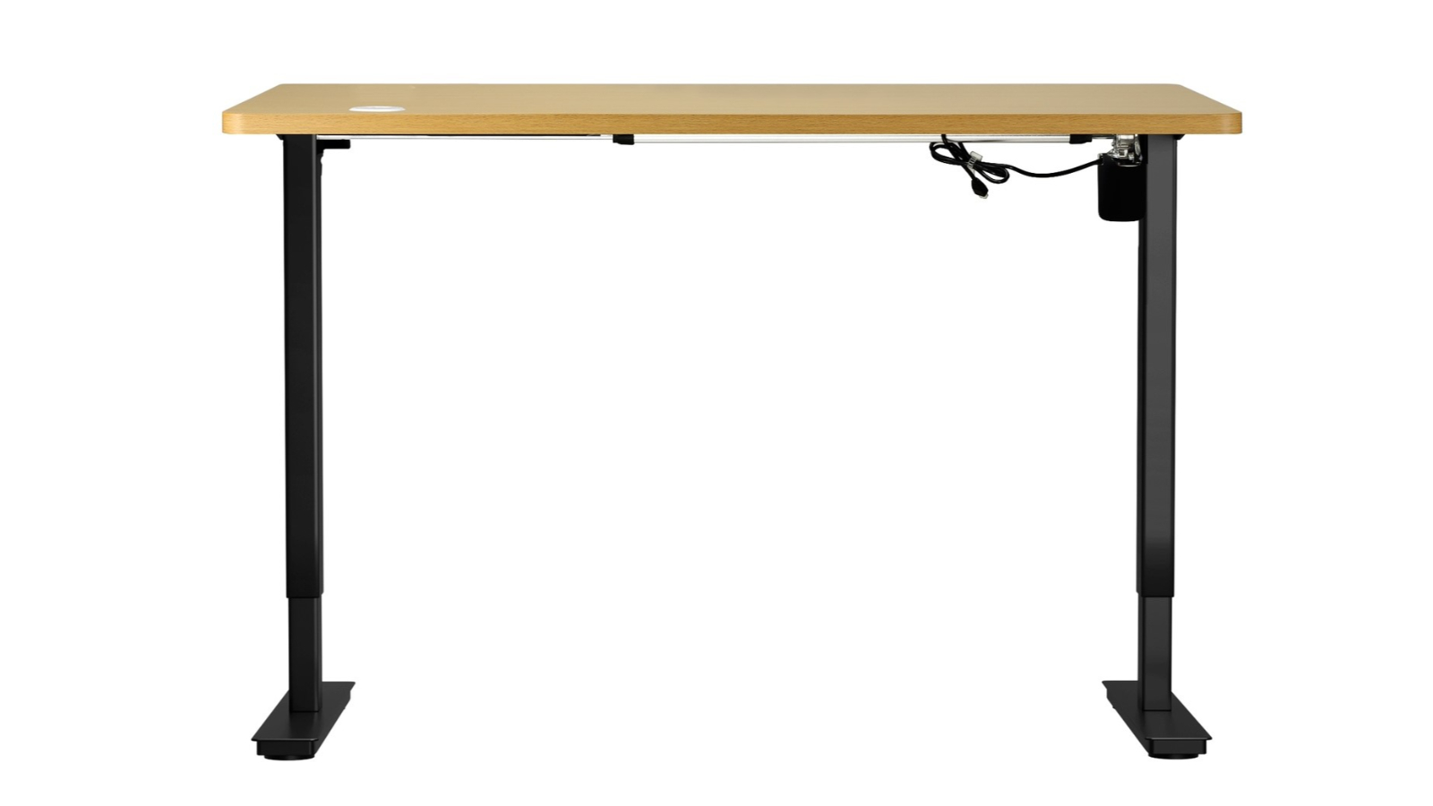 Oikiture Electric Single Motor Height Adjustable 140cm Standing Desk Top - Oak