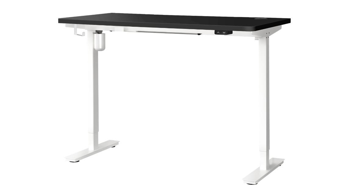 Oikiture Electric Single Motor Height Adjustable 120cm Sit Stand Table Top - Black