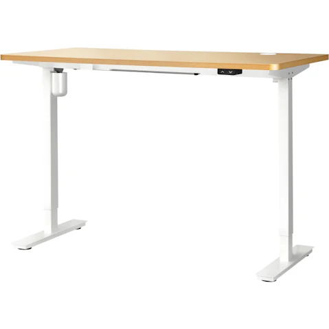 Oikiture Electric Single Motor Height Adjustable 120cm Sit Stand Table Top - Oak