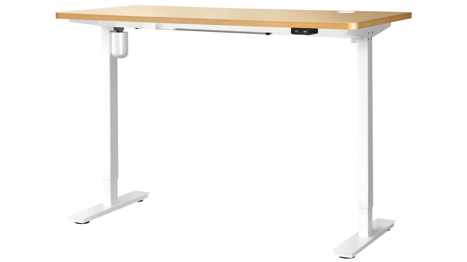 Oikiture Adjustable Sit-Stand Oak Electric Standing Desk - 140cm