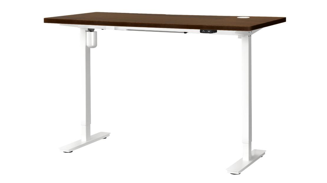 Oikiture Adjustable Sit-Stand Walnut Electric Standing Desk - 140cm