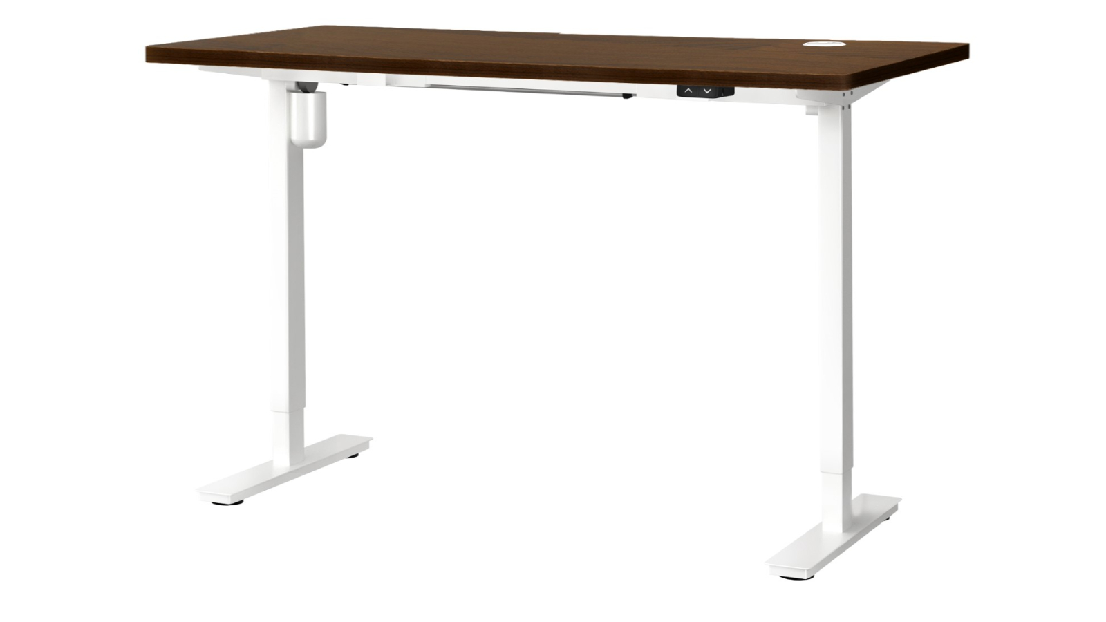 Oikiture Adjustable Sit-Stand Walnut Electric Standing Desk 