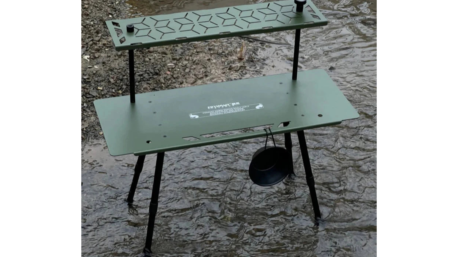 NNEOBA Aluminum Alloy Camping Shelf Table Tactical Storage Rack - Army ...