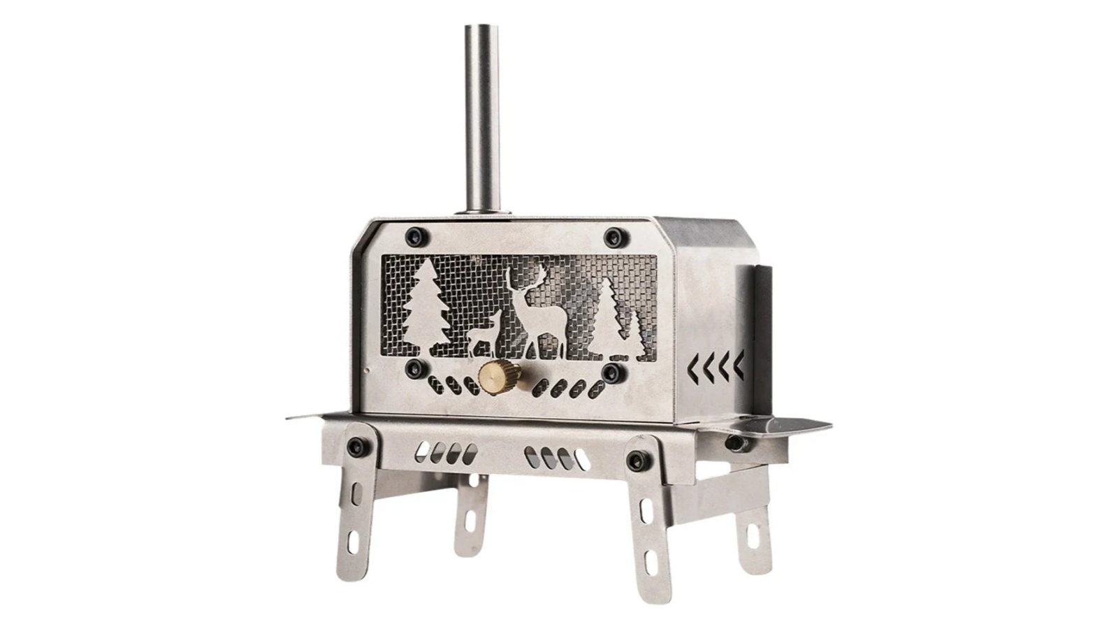 NNEOBA Mini Folding Charcoal Stove Heater and Incense Burner - Silver