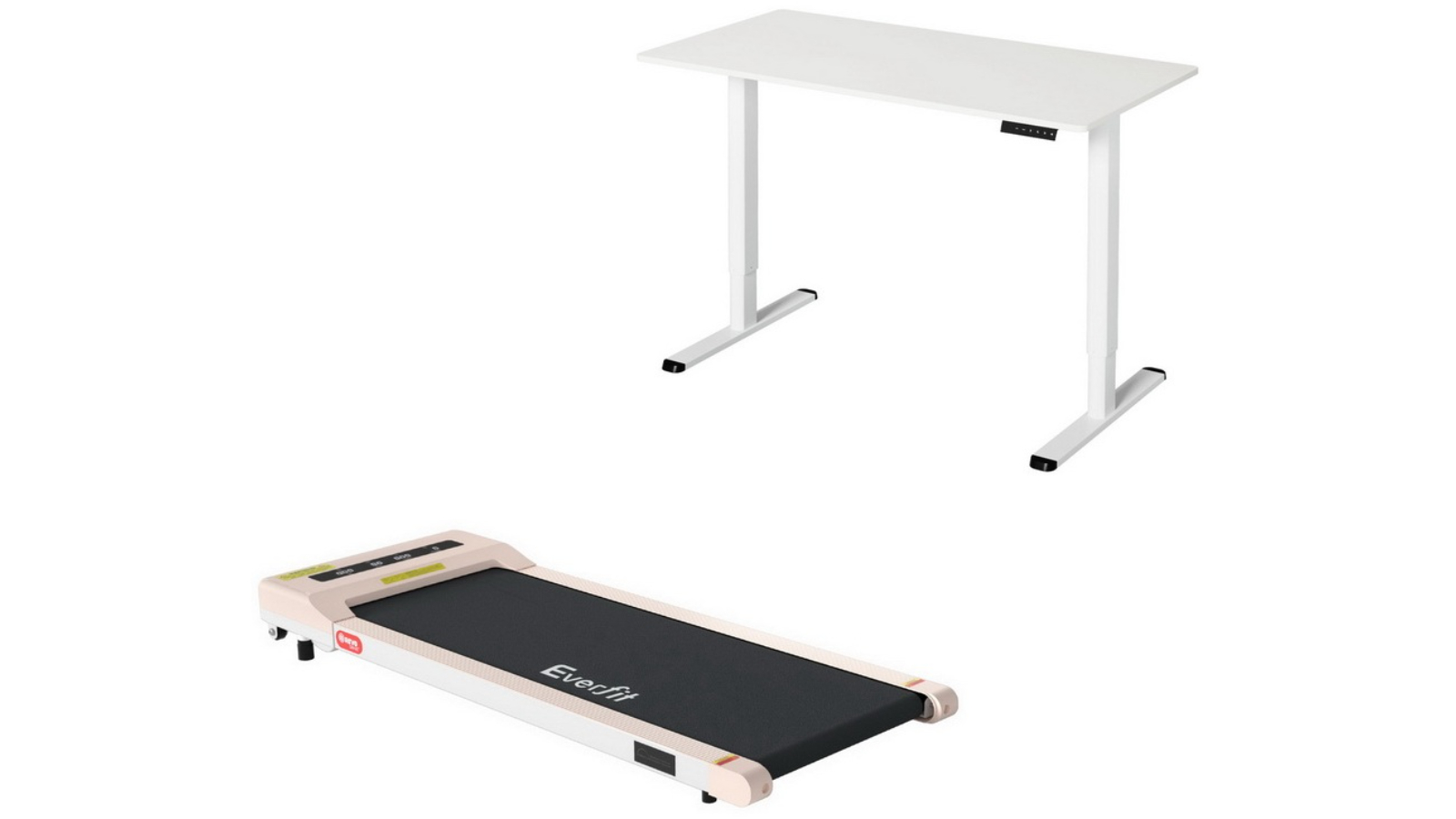 Artiss 120cm White Automatic Standing Desk with 36cm Electric Pink Walking Pad