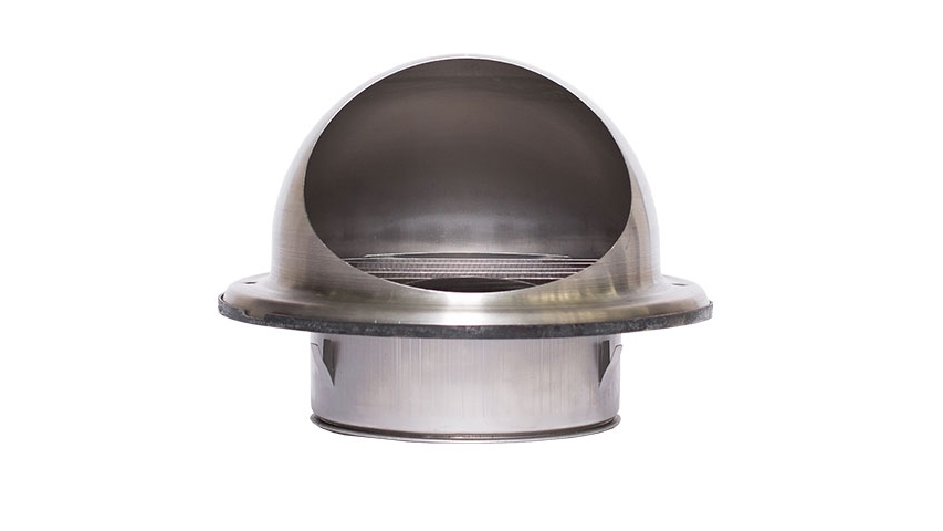 Sirius 20cm Stainless Steel External Fixed Louvre Wall Vent Dome Rain Guard