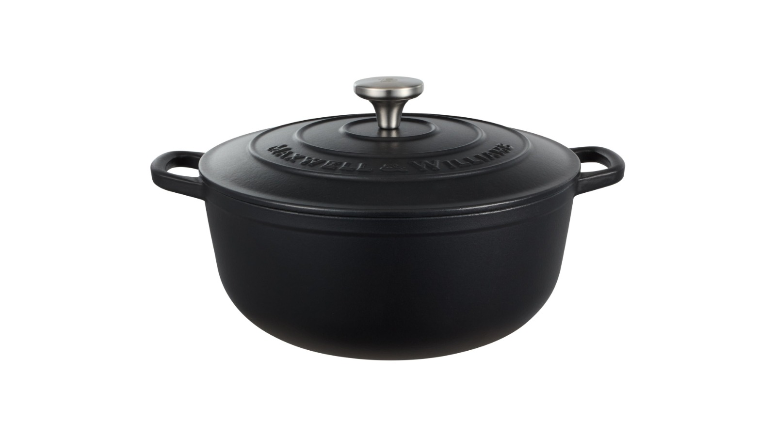 Maxwell & Williams Black 28cm Cast Iron Round Casserole