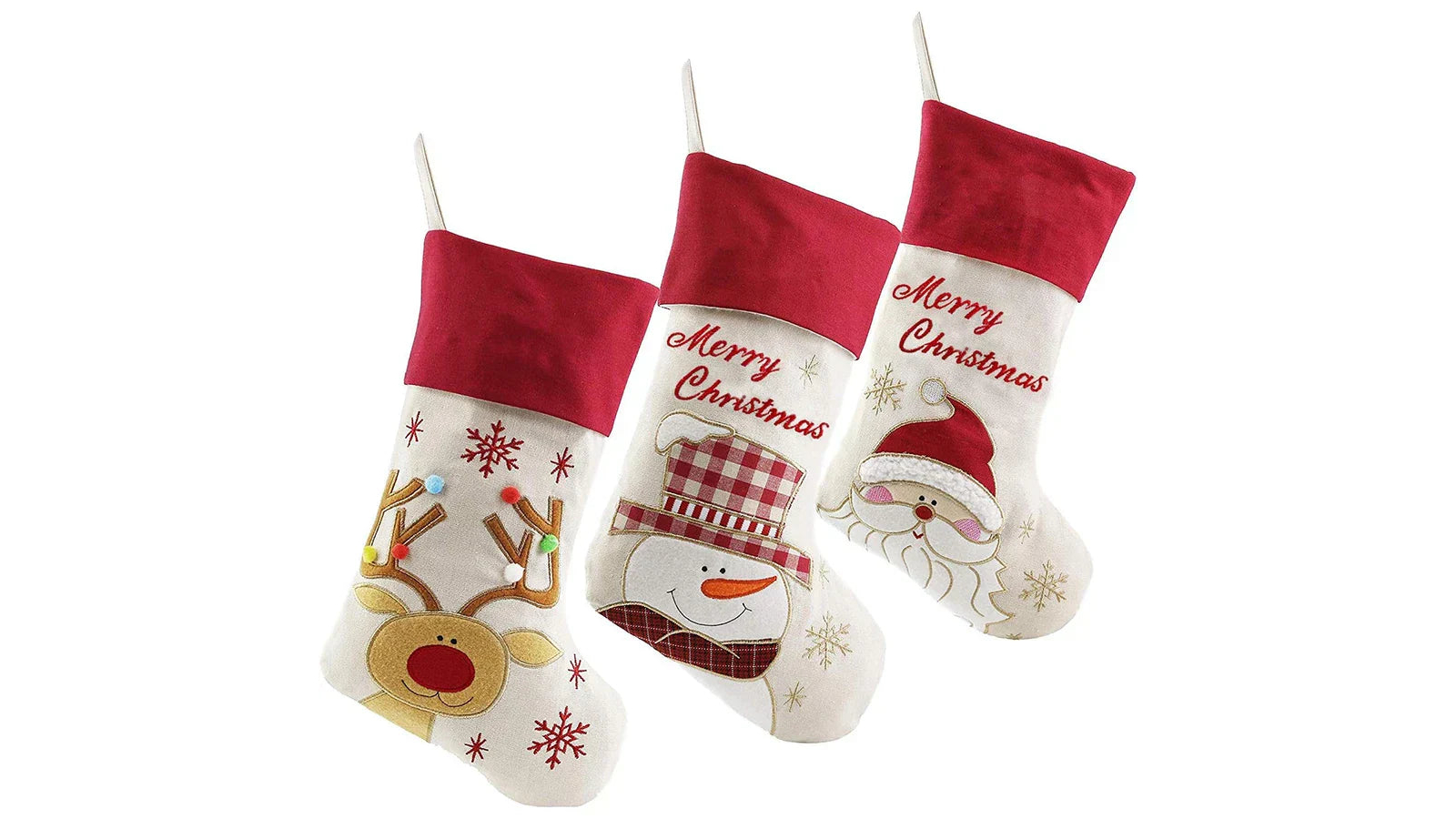 NNEOBA Set of 3 Festive Christmas Stocking Sock