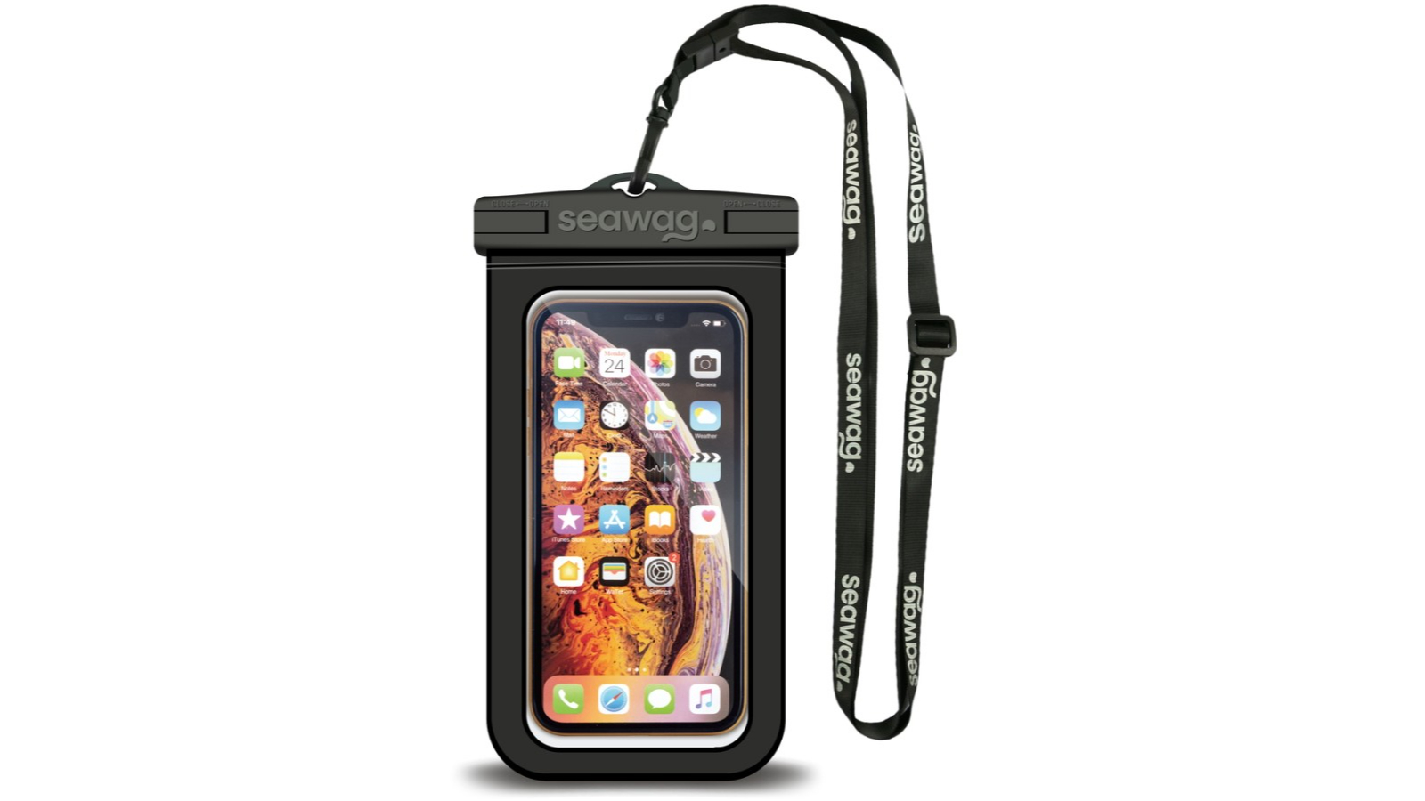 Seawag Element-Proof Phone Case and Lanyard - Black/White