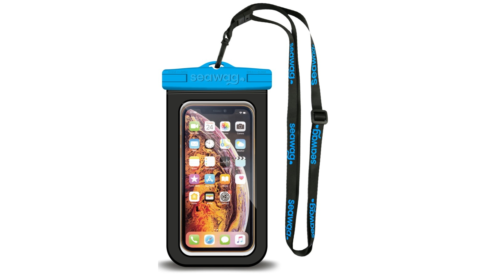 Seawag Element-Proof Phone Case and Lanyard - Black/Blue