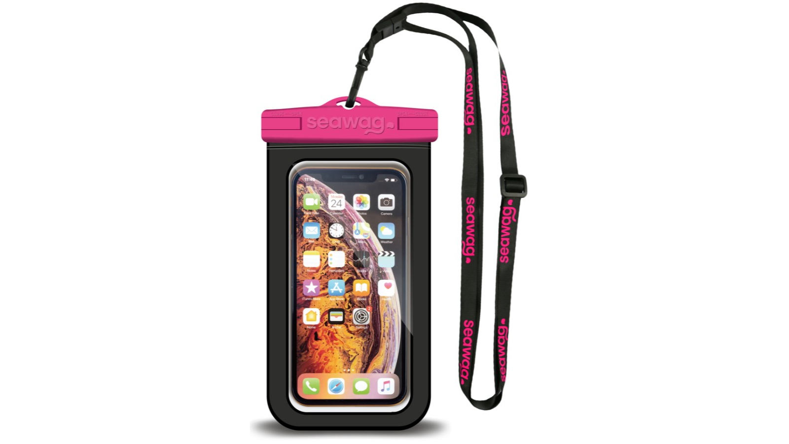 Seawag Element-Proof Phone Case and Lanyard - Black/Pink