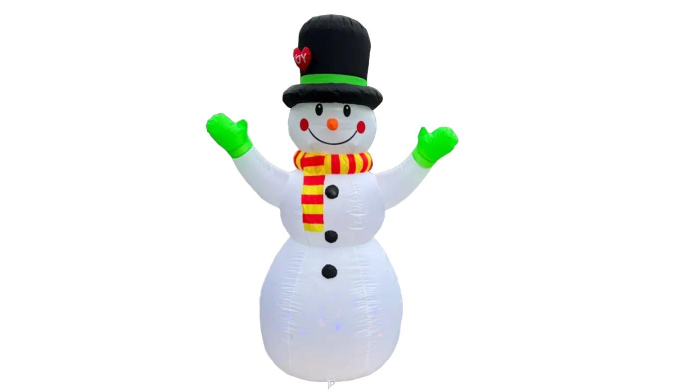 NNEOBA Inflatable Rotating Snowman Christmas Decoration with LED Light - 2.4metre