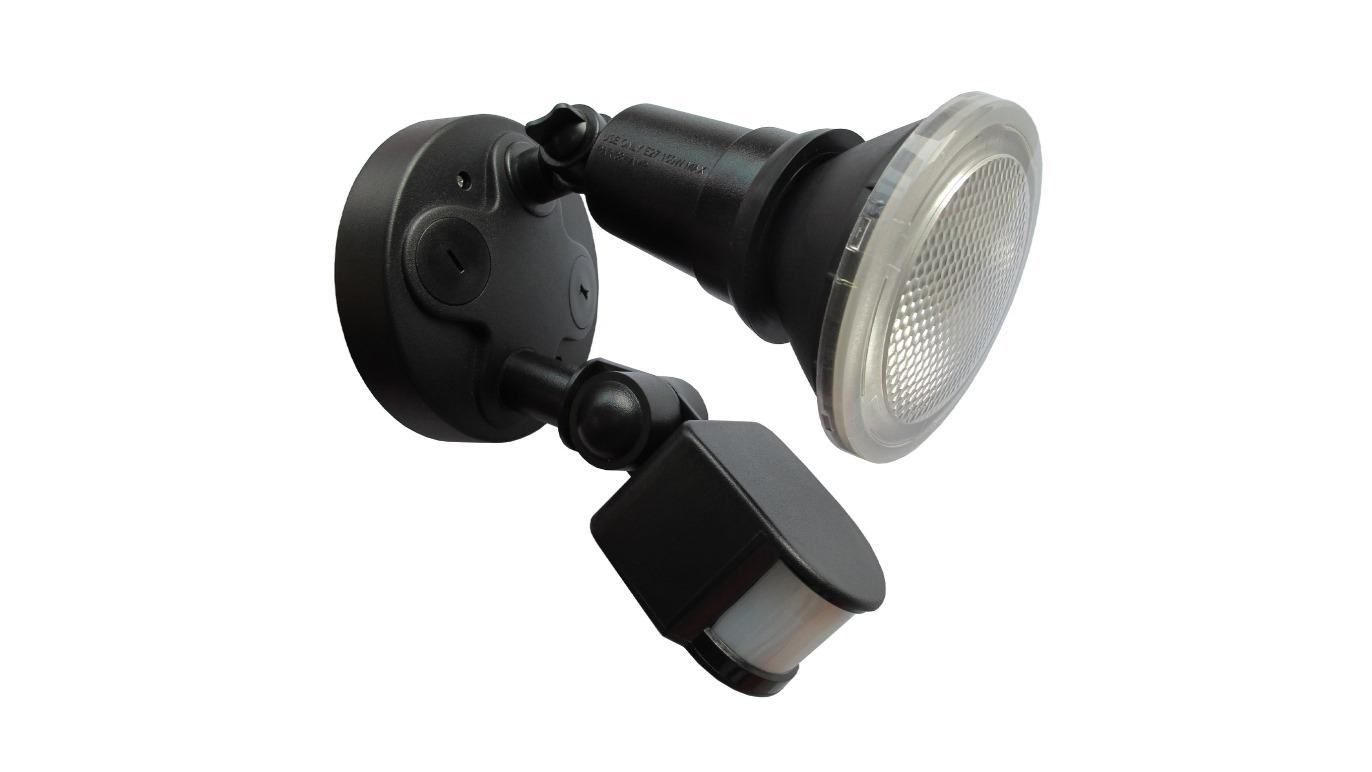 IP44 PAR30 Globe Included 5000K Single Adjustable ES Black with Sensor Security Light
