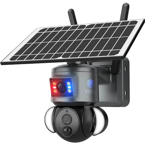 Vimel Outdoor Solar Battery System with 360 View 4G Wireless Security Camera
