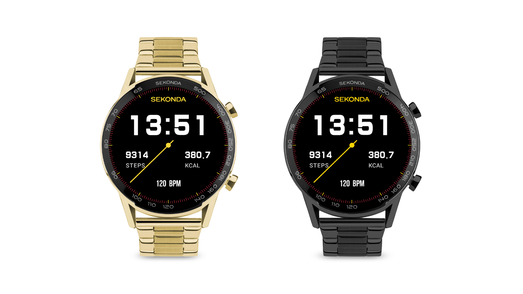 Sekonda 4.5cm Stainless Steel Bracelet LCD Active Plus Smart Watch Harvey Norman