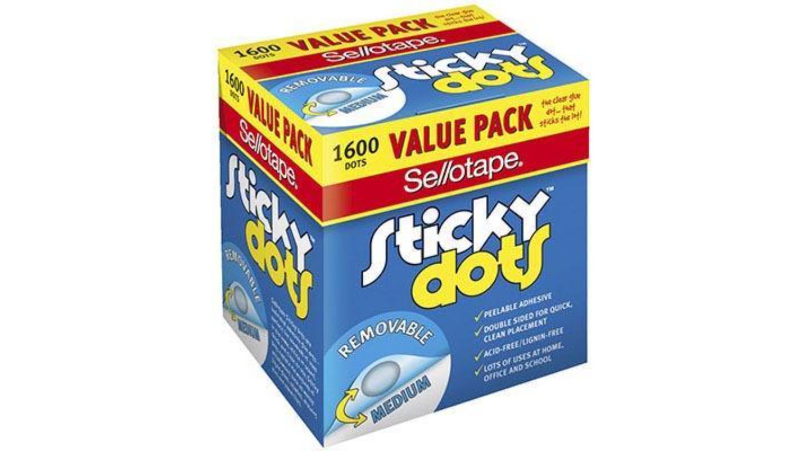 Sellotape Pack of 1600 Medium Removable Sticky Dot
