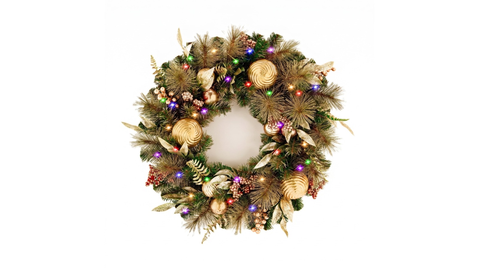 Christabelle Deluxe Mountain Pine Pre-Lit Christmas Wreath - 61cm