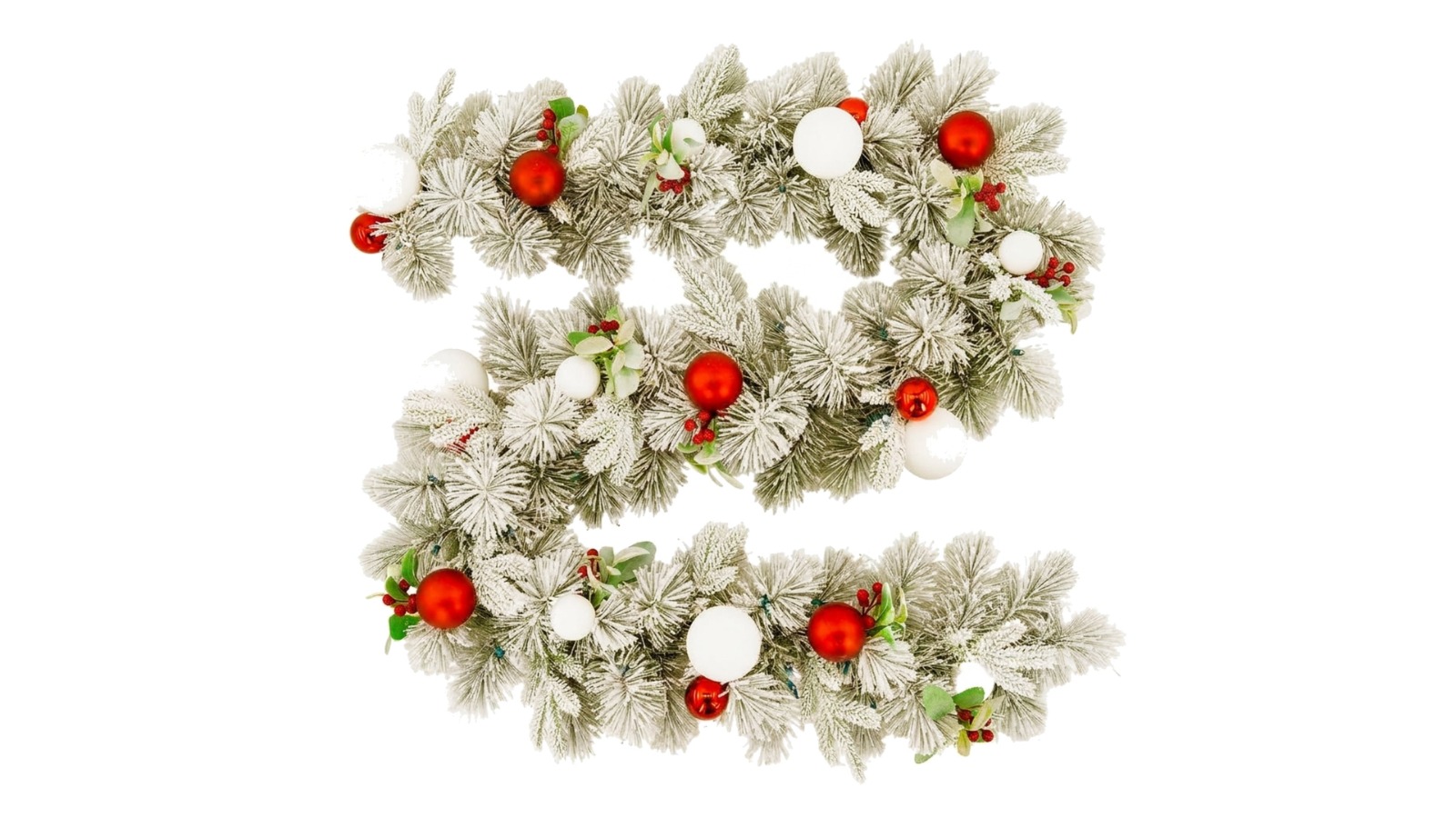 Christabelle Snowy Elegance Pre-Lit Christmas Garland - 2.74m