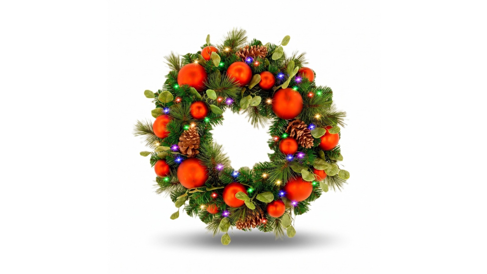 Christabelle Sable Fir Pre-Lit Christmas Wreath - 61cm