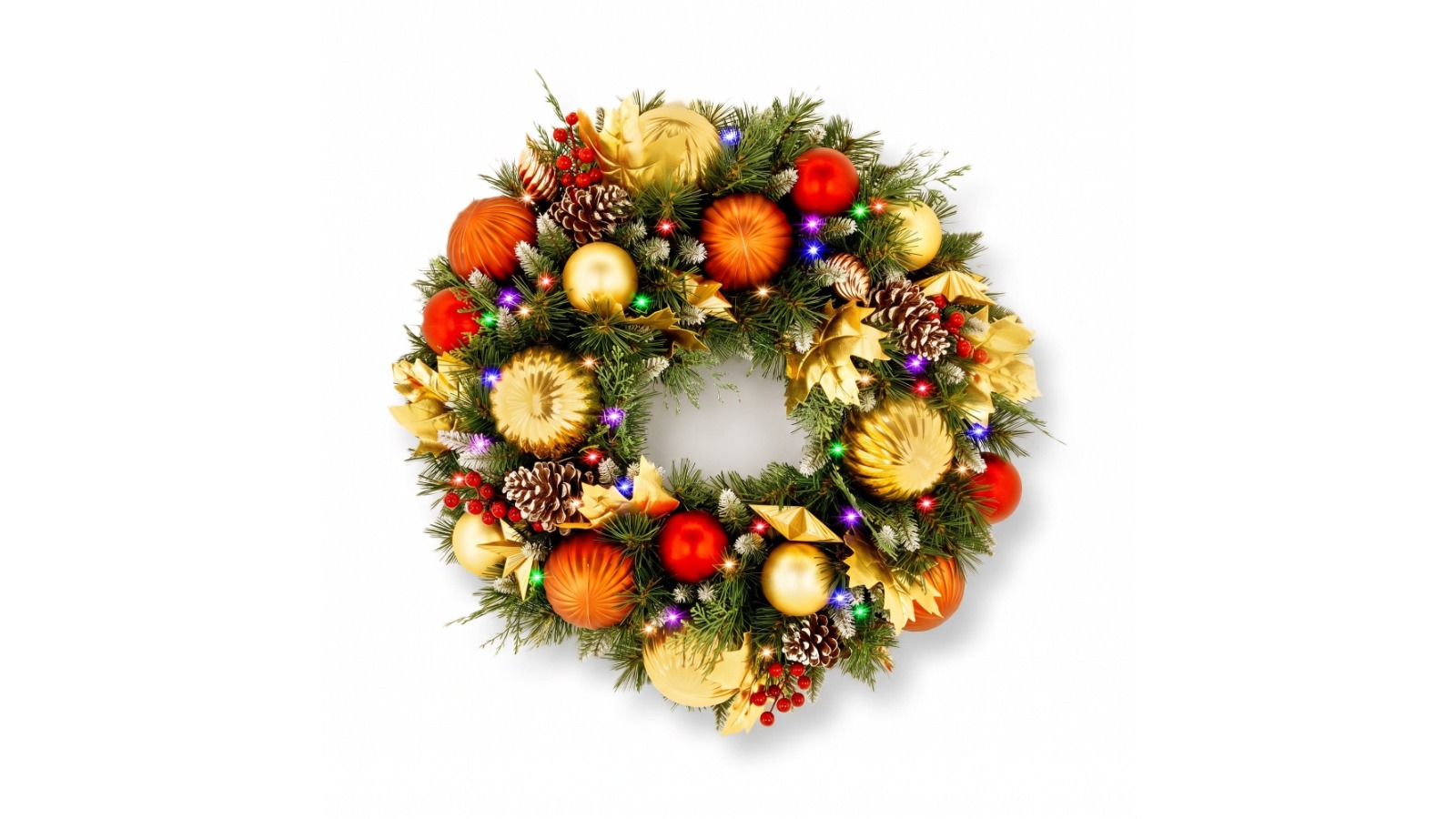 Christabelle Timeless Elegance Pre-Lit LED Christmas Wreath - 61cm