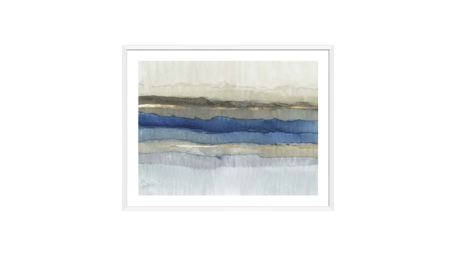 La Grolla Serene Blue Layers White Frame Wall Art - 94 x 74cm