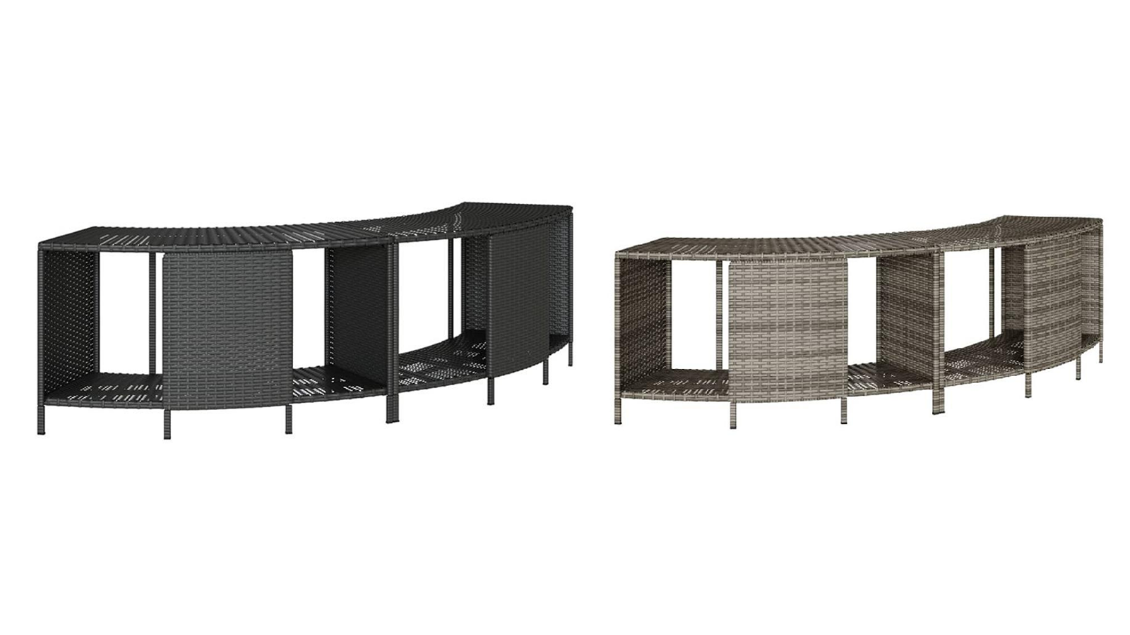 vidaXL 2 Piece Poly Rattan Storage Shelve for Hot Tub