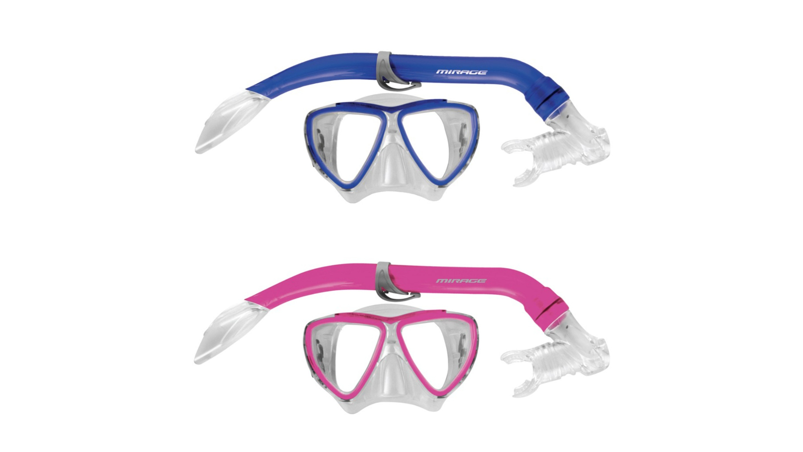 Mirage 2 Piece Kids Junior Turtle Silitex Mask and Glass Snorkel Set