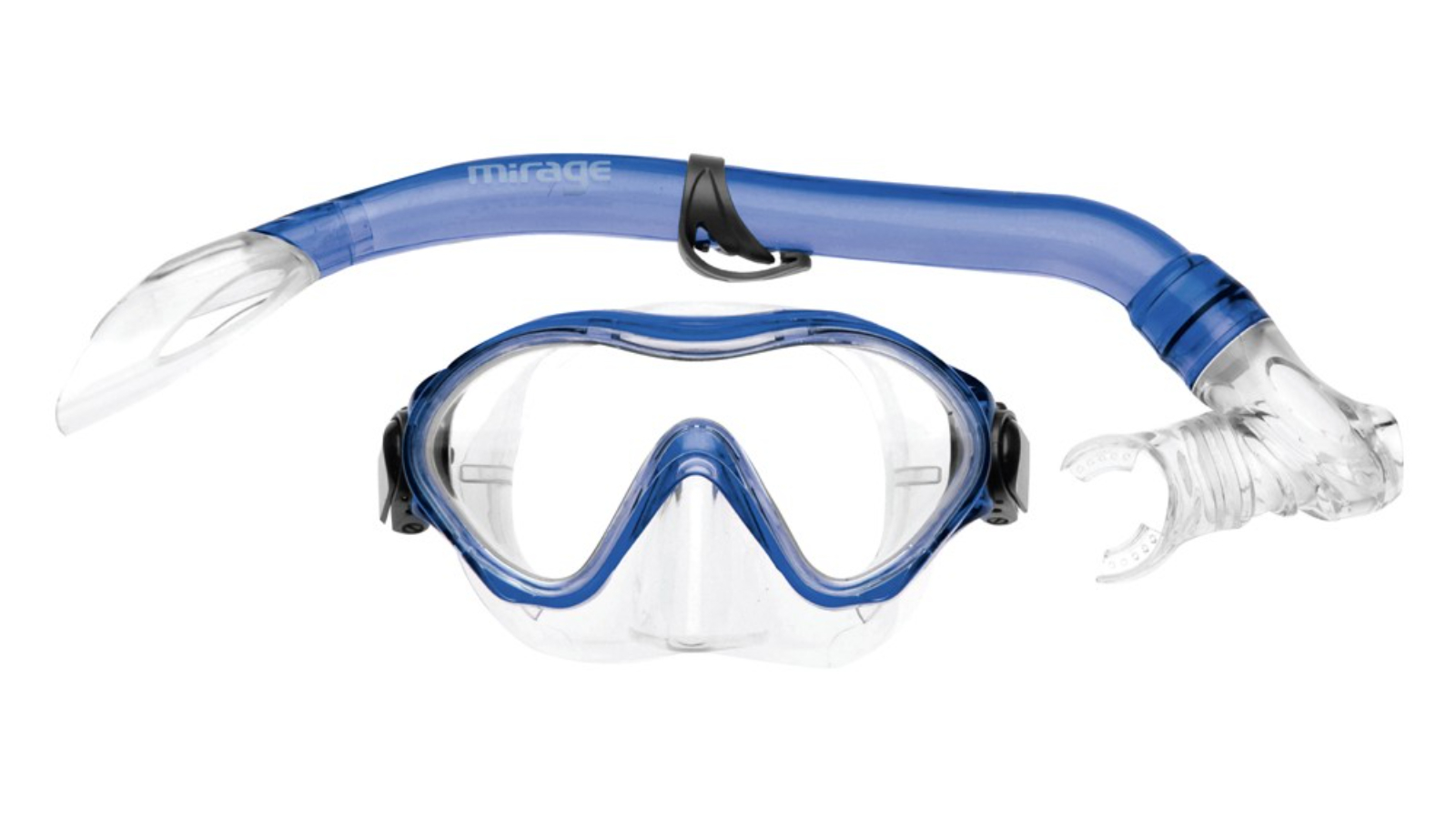 Mirage 2 Piece Kids Junior Goby Silitex Mask/Glass Snorkel Set - Blue