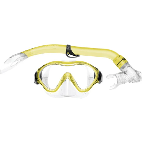 Mirage 2 Piece Kids Junior Goby Silitex Mask and Snorkel Set - Yellow