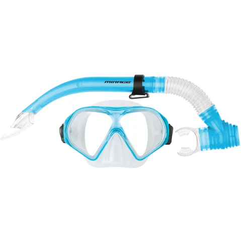 Mirage Adult Watersports Silitex Goggle Mask/Snorkel Set - Blue