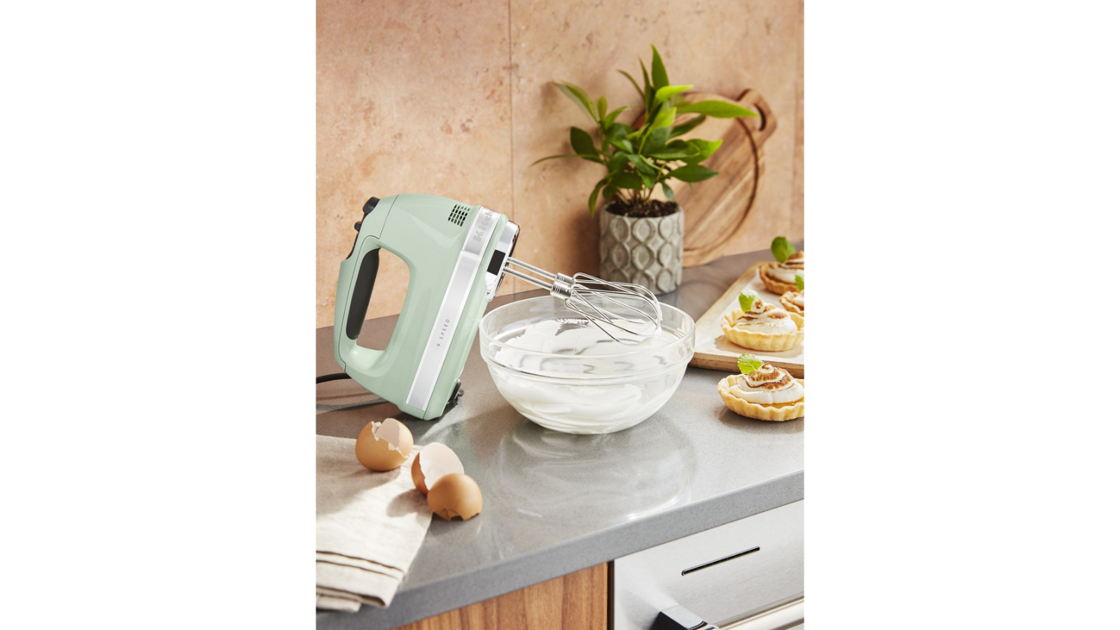 KitchenAid 9 Speed Artisan Hand Mixer Pistachio Harvey Norman