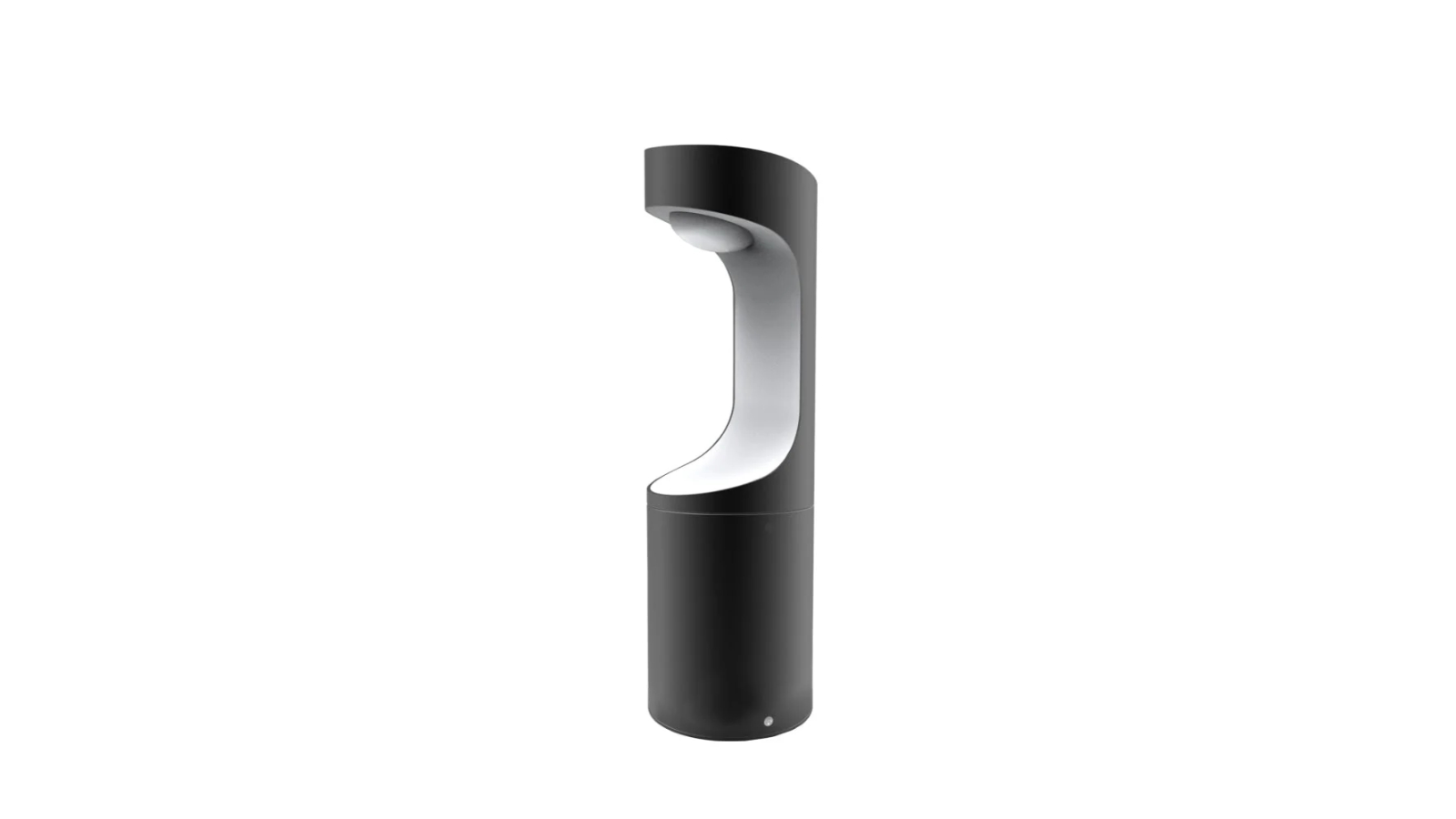 Seth IP54 Round Matte Black with White 3000K LED Bollard Light - 30cm