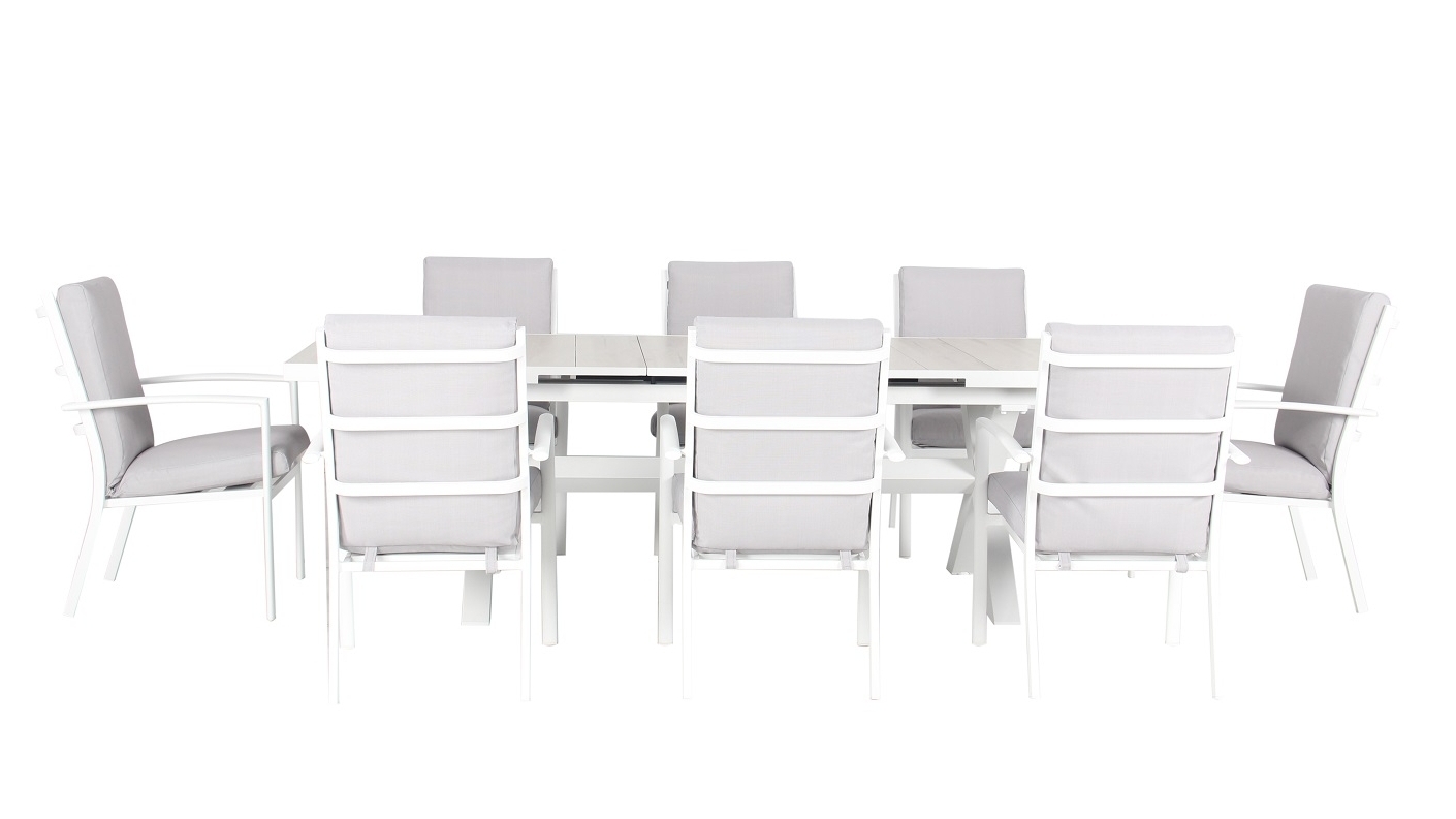 Lucca 9Piece Outdoor Extension Dining Setting Harvey Norman