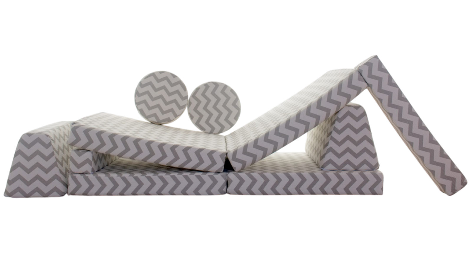 All 4 Kids Roman 10 Piece Kids Play Couch with Farbic Cover - Chevron