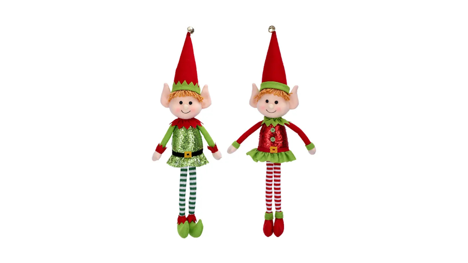 NNEOBA 2 Piece Long Legged Elf Doll Christmas Party Ornament - 65cm